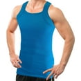 thumbnail image 3 of Different Touch 2 Pack Assorted Colors G-unit Tank Tops Square Cut Muscle Rib for Men, 3 of 4