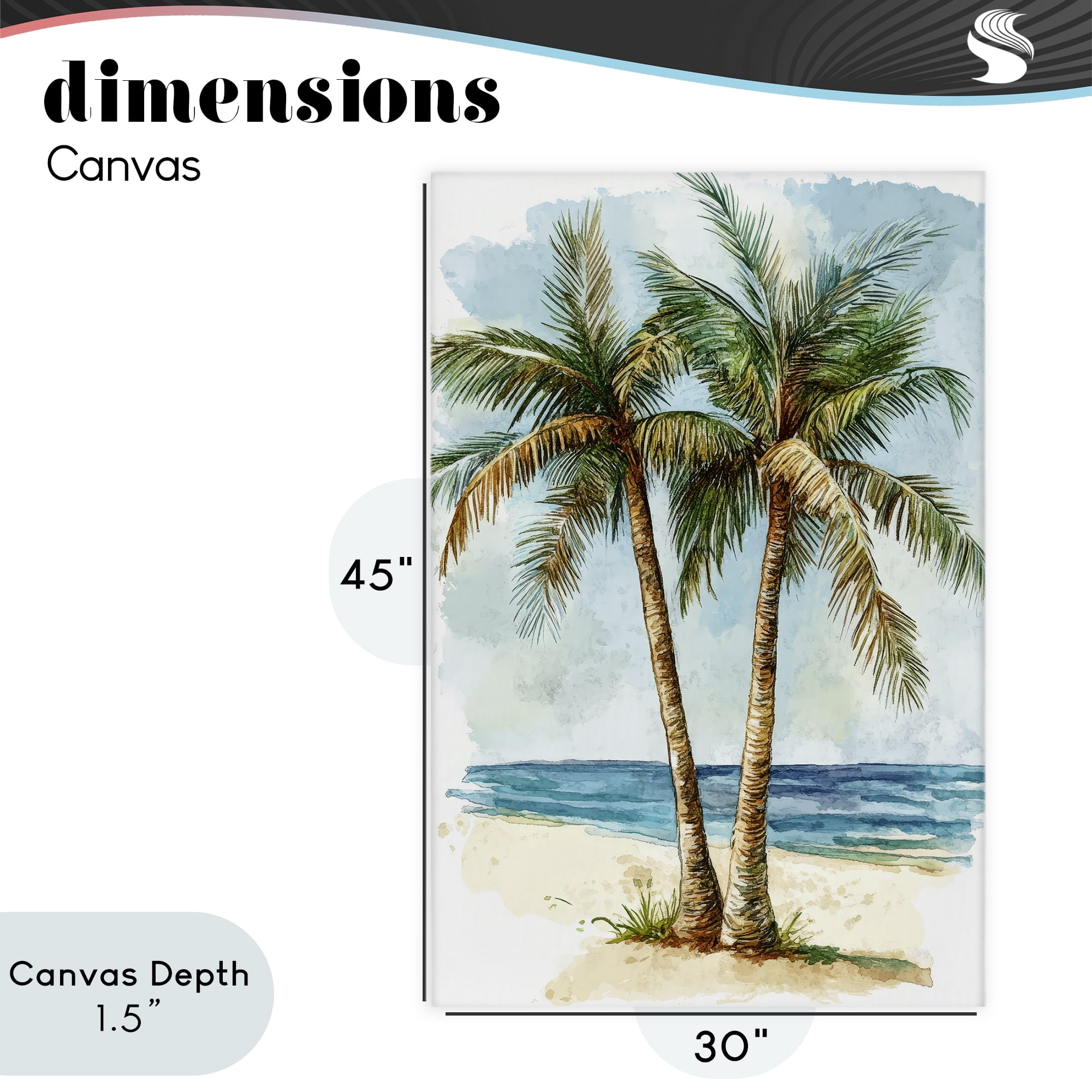 Stupell Industries Illustrated Palm Tree Duo Canvas Wall Art, design by Petal Prints Design