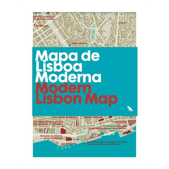 Blue Crow Media Architecture Maps Mapa de Lisboa Moderna /Modern Lisbon Map: Guide to Modern Architecture in Lisbon, (Paperback)