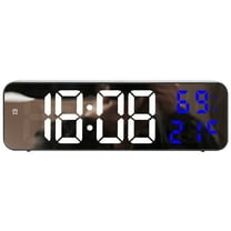 REGALWOVEN Large Digital Clock, Silent Non Ticking Modern Wall Clocks for Office, Home, Kitchen, Bedroom, School, Living Room Blue 9 Inch