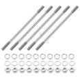 thumbnail image 1 of Uxcell 5pcs M6x120mm Double End Threaded Stud Screw Bolt with Nuts and Washers, 1 of 6