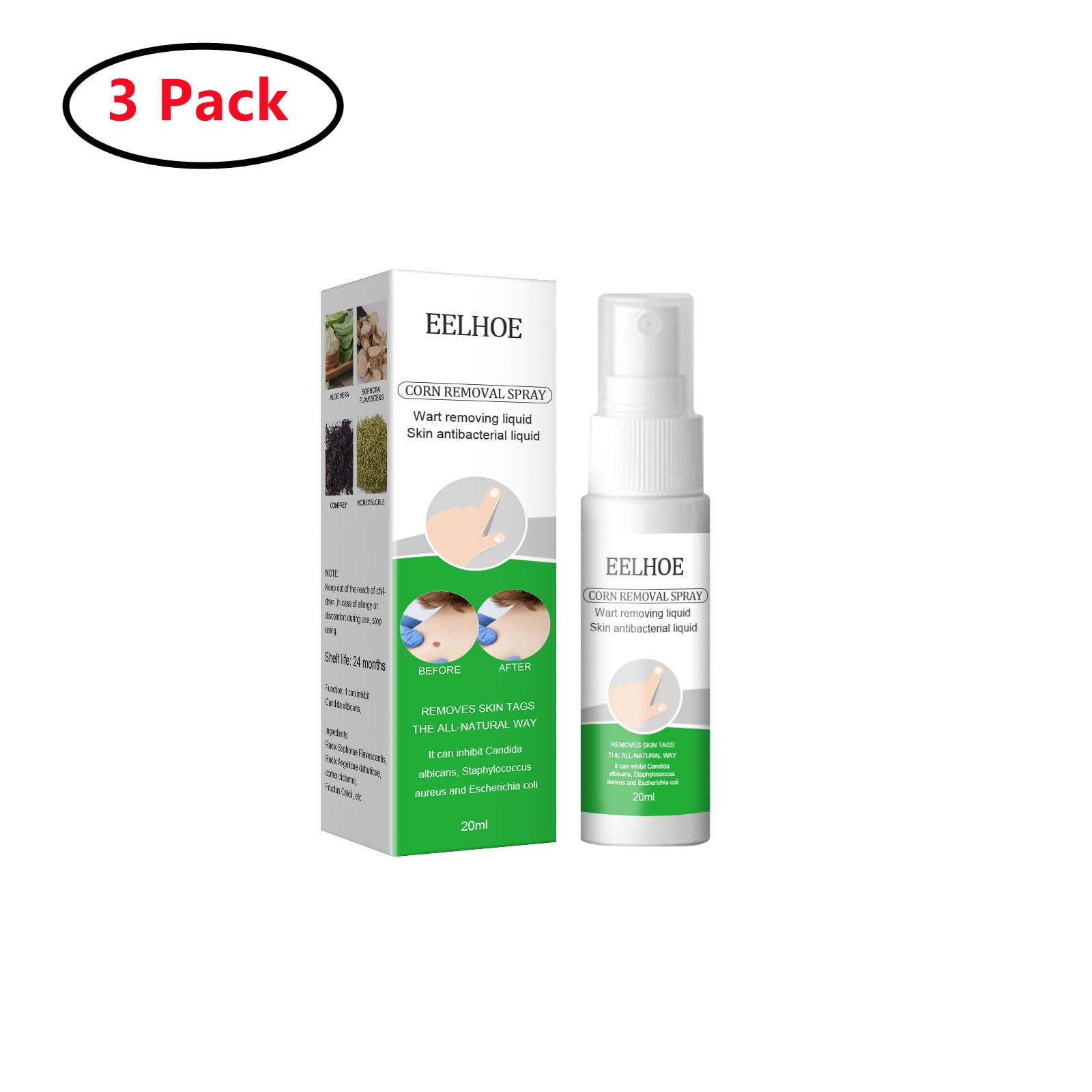 3 Pack Wart Remover, Maximum Strength, Painlessly Removes Plantar