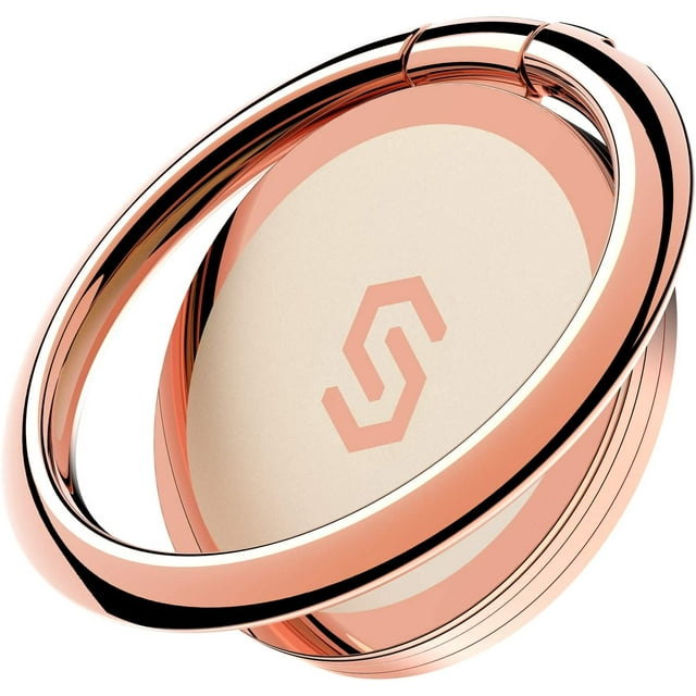 CHL-Syncwire Cell Phone Ring Holder Stand, 360 Degree Rotation Finger Ring Kickstand with Polished Metal Phone Grip for Magnetic Car Mount Compatible with iPhone, Samsung, LG, Pixel - Rose Gold