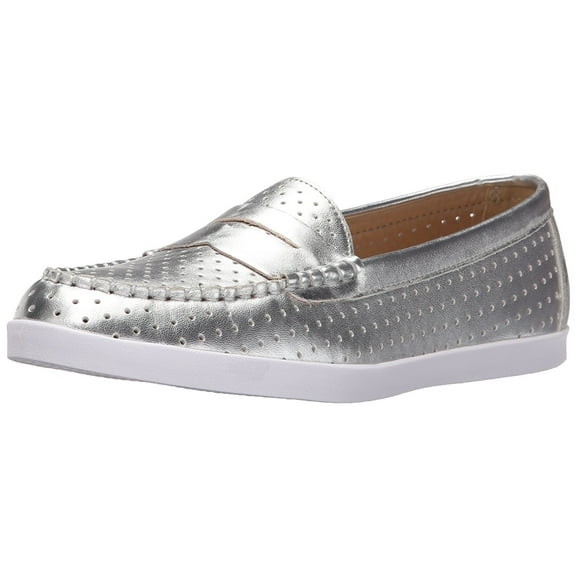 Wanted Shoes Women's Carmel Boat Shoe, Silver, 6.5 M US