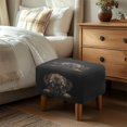 thumbnail image 3 of Xixirimido Pug Dog Black Pattern Ottoman Cover Rectangle Stretch Footstool Cover Non-slip Footrest Stool Slipcover Removable for Storage Ottoman, Large, 3 of 7
