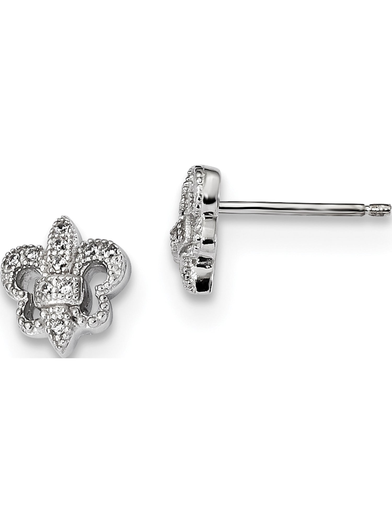 Sterling Silver & CZ Brilliant Embers Polished Post Earrings