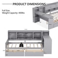 thumbnail image 3 of Mirightone L-Shaped Corner Bookcase MDF Daybeds, Gray, 3 of 9