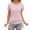 Pink, variant on Womens Tops Solid Side Drawstring Ruched T Shirts Casual Short Sleeve Crew Neck Eyelet Blouses Dressy Casual Summer Tops Tees Pink M
