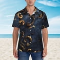 thumbnail image 4 of Lsque Elegant Gold Scrollwork pattern Hawaiian Shirt for Men, Unisex Summer Beach Casual Short Sleeve Button Down Shirts-X-Large, 4 of 9