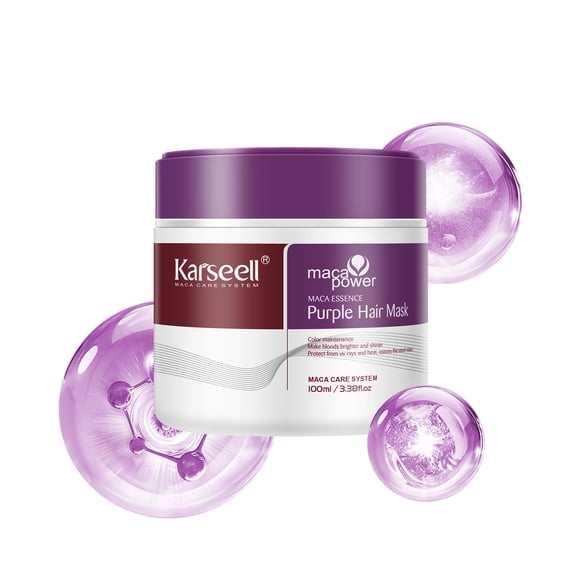 Karseell Purple Hair Mask Neutralizes Brass Tones For Blonde, Bleached, Silver, or Color Treated Hair, 3.38 fl oz