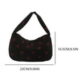 thumbnail image 2 of Bolso de mano de pana y fresa con cremallera bolso de hombro para mujer para playa (negro), 2 of 9