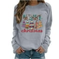 thumbnail image 2 of Qertyioot Chandail d'Hiver pour Femme à Imprimé de Noël, Manches Longues, Col Rond, Chaud, Ample, Tendance, Tricoté, 2 of 5