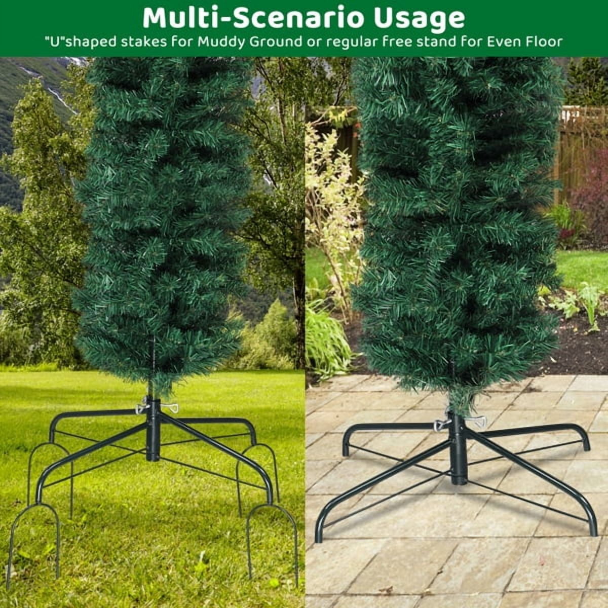PVC Christmas Arch Decoration, 1650 Branches, Steel Brackets for Stability, Realistic Green Design, Reusable for Christmas/Wedding/Party