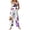 White, variant on Women's Halloween Jumpsuits Castle Pumpkin Wide Leg Backless Funny Rompers Skull Bat Halter Spooky Overalls, 2XL