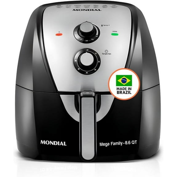 Mondial 8.6 qt Air Fryer, Black - Automatic Shutoff, Built-in Timer