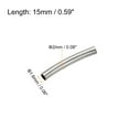 thumbnail image 2 of Uxcell 2mmx1.6mmx15mm Brass Curved Noodles Tube Beads Silver 50 Pack, 2 of 5