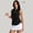 Black, variant on Womens Summer Tops Athletic Curved Collar Half Zip Breathable Sleeveless Tennis Top Shirts for Women Black L