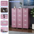thumbnail image 3 of GAEANET Upgrade 56" H 4 Drawer Vertical File Cabinet with Wheels, Lockable Home Office Metal File Cabinet for Legal/Letter A4 Size, Assembly Required,Pink, 3 of 10