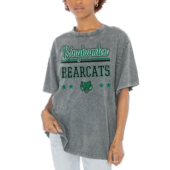 Women's Gameday Couture Gray Binghamton Bearcats Here To Play Oversized T-Shirt