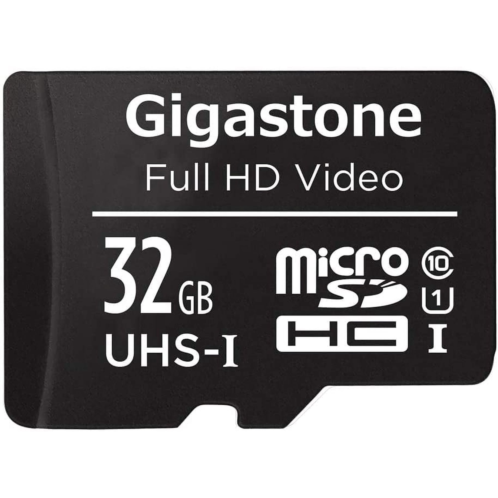 Gigastone 32GB Micro SD Card, FHD Video UHS-I U1 Class 10, for Surveillance, Security, Action Cameras, Drone, Dash Cams - GS-2IN1C1032G-R