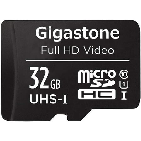 Gigastone 32GB Micro SD Card FHD Video UHS-I U1 Class 10 for Surveillance Security Action Cameras Drone Dash Cams - GS-2IN1C1032G-R