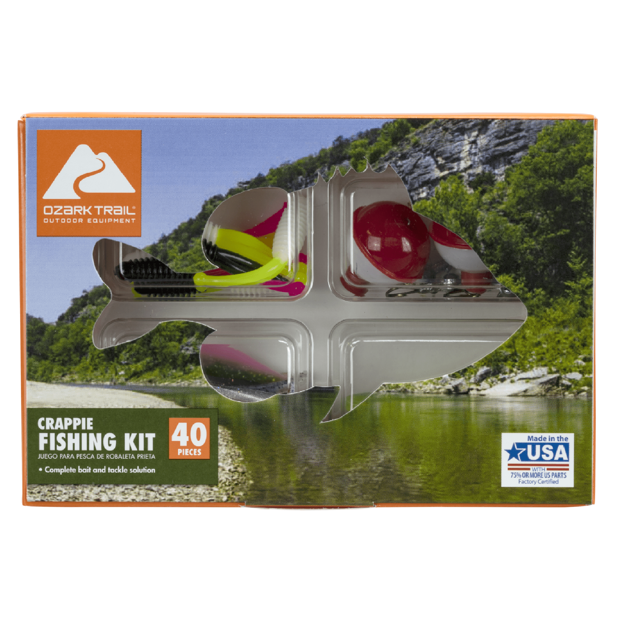 Ozark Trail Crappie Fishing Lure Kit 40 Pieces with Minnows