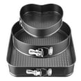 thumbnail image 2 of Cake Pan Set of 3 (9/10/11") Nonstick Stainless Steel Round Square Heart Cake Pans Tins Springform for Baking Cake Cheesecake, 2 of 10