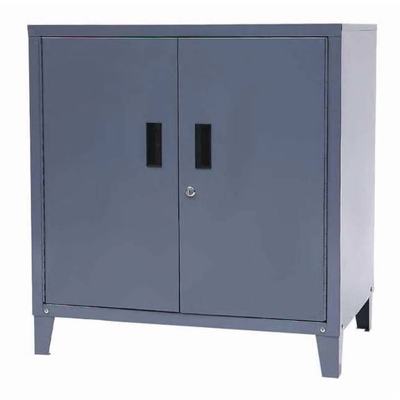 Shop Desk, 33 in H, 31 1/2 in W, 21 in D, Stationary, Gray, 1 Shelves, 0 Drawers