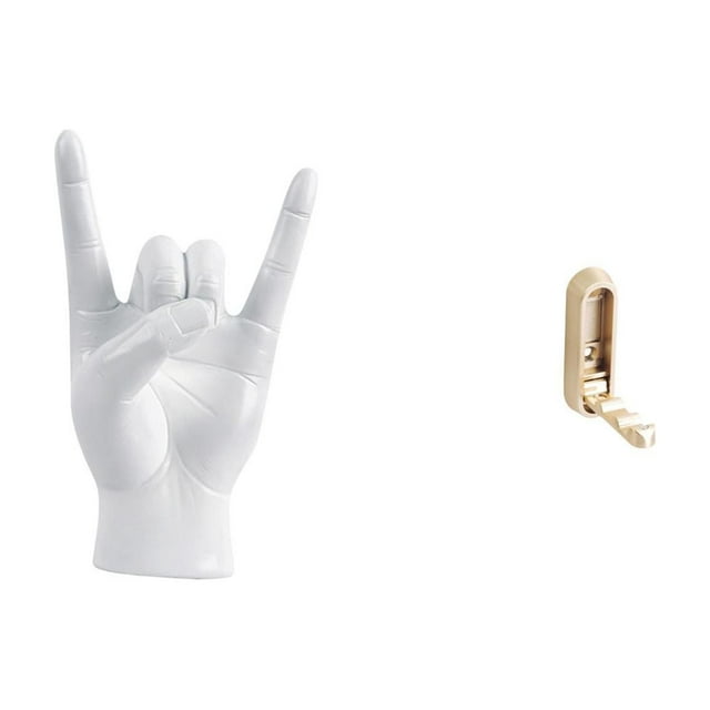 Escultura de gesto de mano de roca, gancho de pared plegable, organizador creativo de manualidades con gestos de manos para apartamento, dormitorio, r