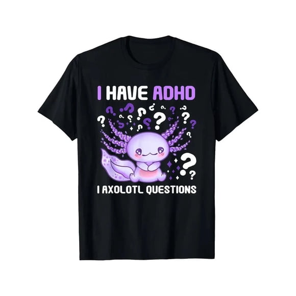 Axolotl Questions Awareness Funny Animal Humor Graphic Unisex T-Shirt D267, up to Size 5XL