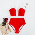thumbnail image 2 of JAKANYQ Women'S Triangle Swimsuit Splicing Large Size Solid Color Swimsuit Classic Versatile Swimwear, Xl, 2 of 4