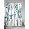 thumbnail image 5 of Fsddascl Summer Coastal Shower Curtain Set - Small 36" x 72" Washable Bathtub Curtain with 12 Hooks, Ocean Watercolor Starfish Shell Seaweed Waterproof Fabric Stall Shower Curtains for Bathroom, 5 of 6
