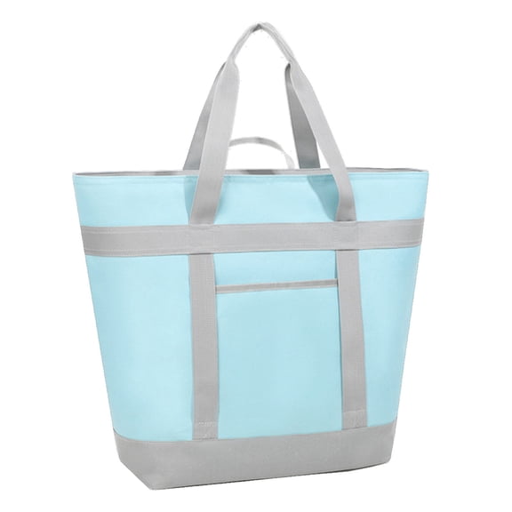 JHyouerji Insulated Lunch Bag,21×17×8 Inch Light Blue Large Capacity Oxford Cloth Cooler,Reusable Waterproof Lunch Box for Men Women Teens School Picnic Travel Work