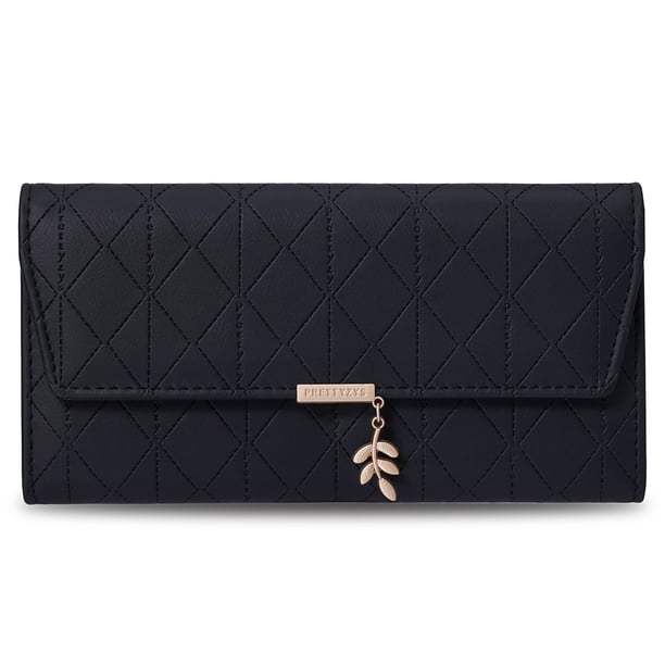 Cartera de mujer de formato largo grande para mujer de piel sintética con 9 ranuras para tarjetas Cartera larga para mujer de formato grande con compartimento para monedas con cremallera y muchos
