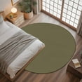 thumbnail image 3 of Olive Green Round Rugs 4ft, Farmhouse Solid Green Color Modern Art Non Slip Washable Rug Runner, Low Pile Indoor Floor Carpet Mat Bathroom Rugs for Living Room, Bedroom, Kids Room, 3 of 9