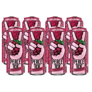 (8) Peace Tea Razzleberry Tea Flavored Drinks No Artificial Flavors or Colors Canned Beverages for Home Pantry Summer Pool Beach Holiday Party Drinks 23 fl. oz Pack of 8 & CUSTOM Storage Carrier