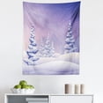 thumbnail image 1 of Snowy Mountains Tapestry, Winter Wonderland Frosty Weather Covered Pine Trees in the Forest Art, Fabric Wall Hanging Decor for Bedroom Living Room Dorm, 5 Sizes, Ceil Blue White, by Ambesonne, 1 of 1