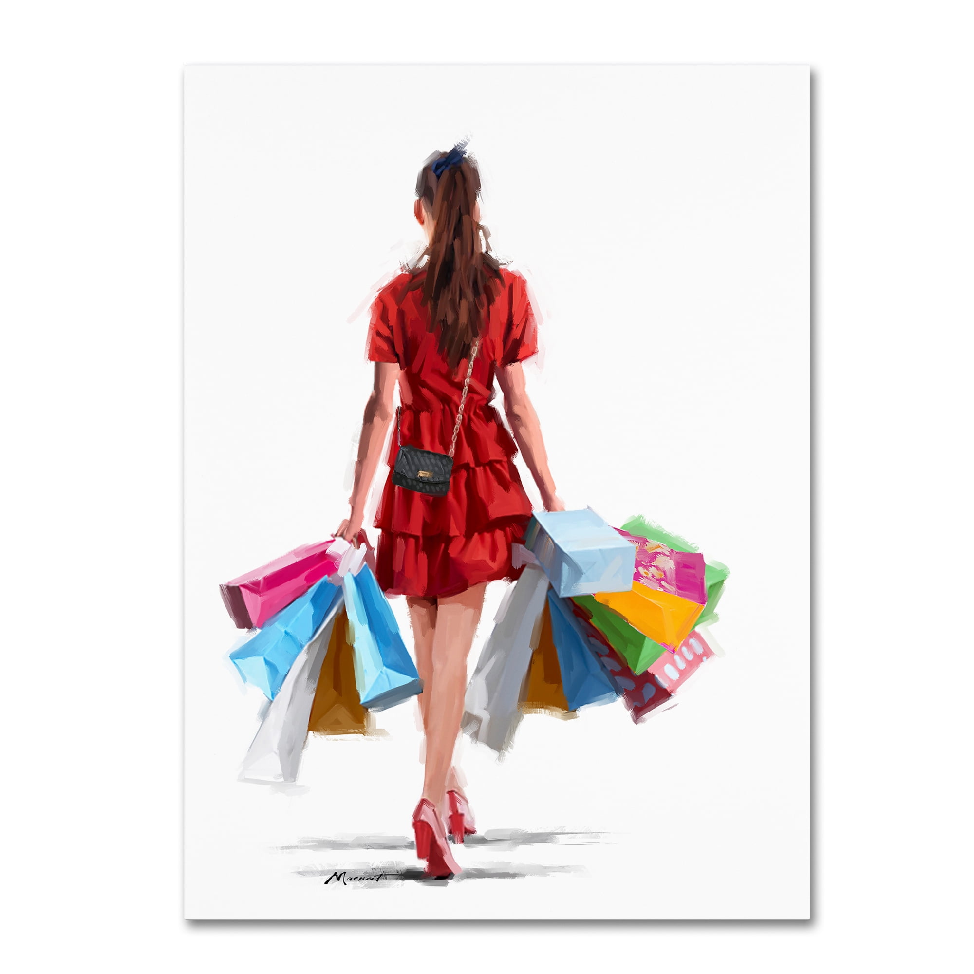 Trademark Fine Art 'Girl Shopping' Canvas Art by The Macneil Studio