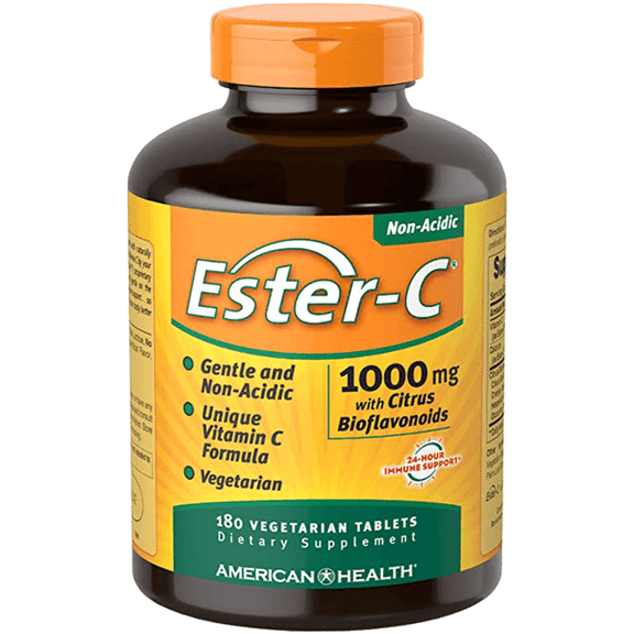 American Health Ester-C with Citrus Bioflavonoids 1000 mg Vegetarian Tablets, 180 Ct