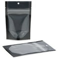 thumbnail image 2 of 100 pcs 4"x6" Mylar Clear/Black Nylon Resealable Stand Up Bags Heat Seal Zipper Lock Reusable Storage Pouches for Zip Food Storage Lock Packaging with Tear Notches, 2 of 5