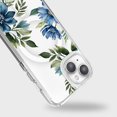 thumbnail image 4 of Caseco Mag-SafeiPhone 15 Blue Floral Clear Case, 4 of 5