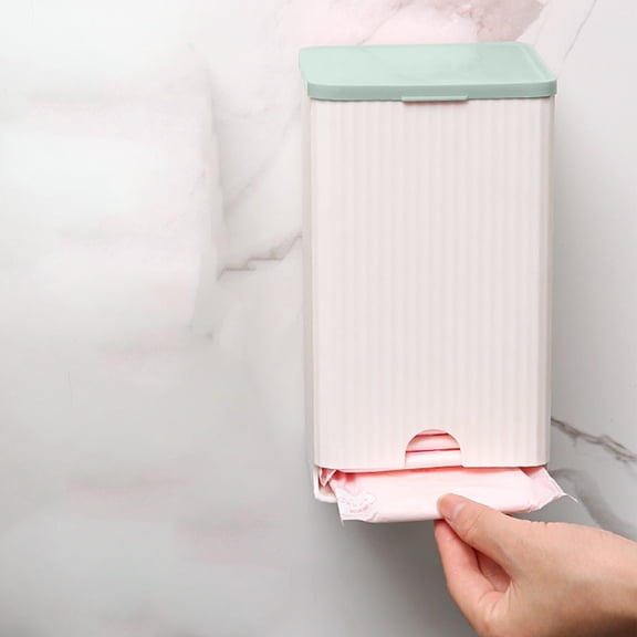 YIMWNYI Bathroom Wall Mounted Sanitary Napkin Organizer, Large Capacity Swab Box, Multifunctional Tissue Holder, Space Saving Bathroom Storage, Durable Plastic Design