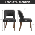 thumbnail image 4 of Vknow Furniture Modern Chenille Upholstered Dining Chairs Set of 2 with Cutout Back and Solid Wood Legs for Dining Room, Kitchen and Living Room, Charcoal, 4 of 9