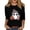 Black, variant on Halloween Graphic Tees for Women, 3/4 Sleeve Round Neck with Witch Cat Print, Casual Spooky Top,Black S