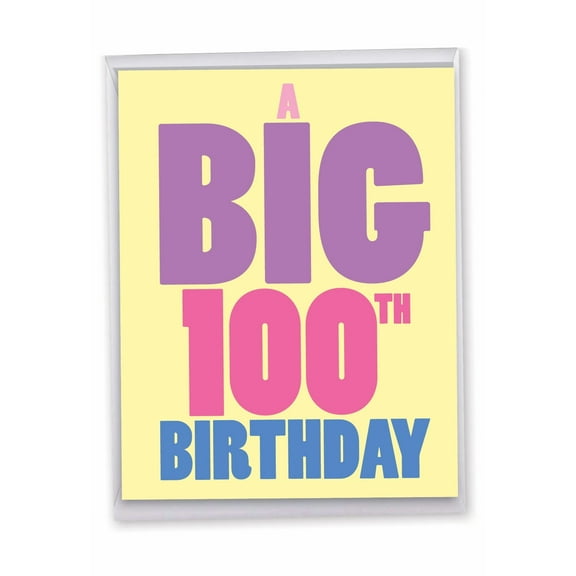 1 Large Funny Birthday Greeting Card (8.5 x 11 Inch) - Big Ones Milestones 100 J9073MBG