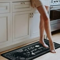 thumbnail image 3 of Black and White Kitchen Rugs, Farmhouse Kitchen Rugs, Fun Kitchen Rug with Words, Kitchen Standing Mats, Kitchen Runner Rugs Non-Skid Washable, Kitchen Sink Rug, Black Kitchen Mats for Floor 2 Piece, 3 of 6