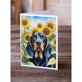 thumbnail image 2 of Black and Tan Coonhound in Sunflowers Greeting Cards Pack of 8 7 in x 5 in, 2 of 3
