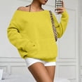 thumbnail image 5 of Oversized Sweatshirt for Women Trendy Off the Shoulder Sweatshirt with Pockets Loose Fit Fall Fashion Clothing Yellow 3XL, 5 of 6