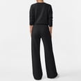 thumbnail image 2 of SUNBS Two Piece Outfits Women Fall Sweatsuits Henley Neck Tops Lounge Sets Wide Leg Pants Vocation Travel Outfits, 2 of 8