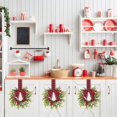 thumbnail image 3 of Christmas Mini Cabinet Wreath, 10" Norfolk Pine Wreath with Bow Red Berry for Chair, Artificial Small Kitchen Wreath for Window Front Door Farmhouse Wall Pillars Xmas Decor 1Pc,Red Black Plaid, 3 of 4
